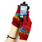 Дизайнерские перчатки для iPhone и других сенсорных устройств, двойные, бордовые